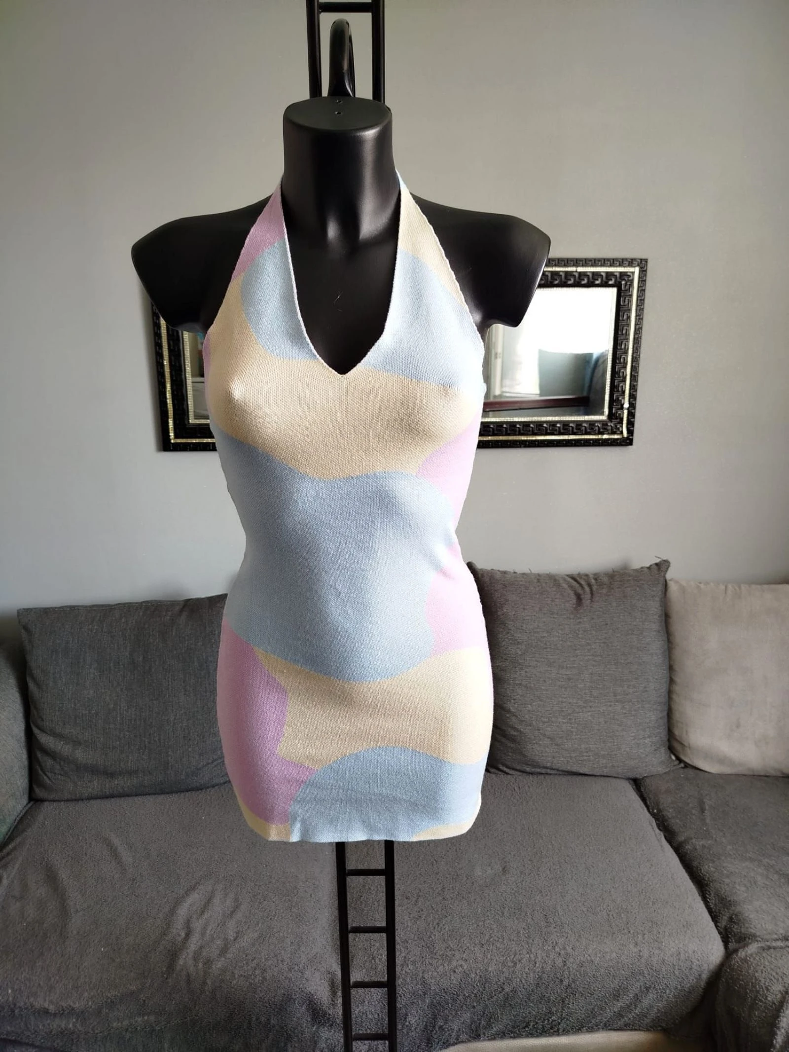 Peppermayo robe dos nu en maille Wind It back pastel wave S M